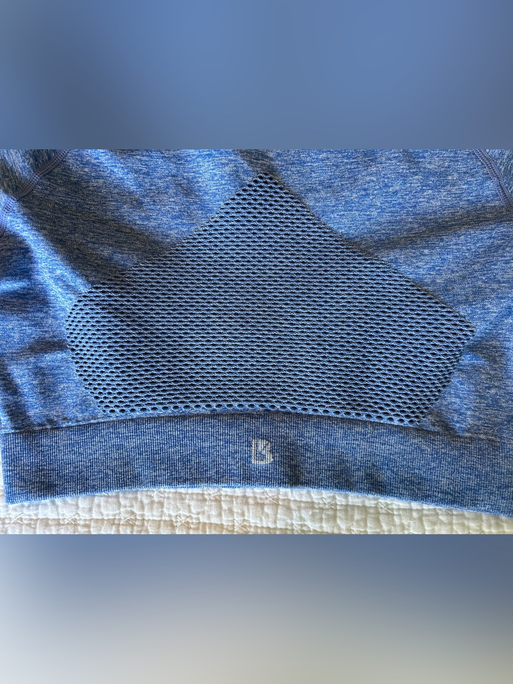 BUNDLE (2)-Buffbunny Wmn SzS Cadi Heather Blue & Black Long Sleeve Mesh Crop Top - Picture 10 of 12